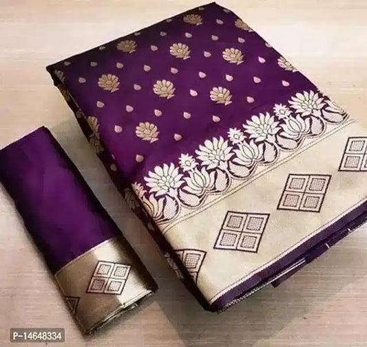 Women's Red Jacquard Printed Saree (6.3 m)
