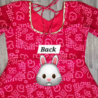 Women's Red Bandhani Styles Gown