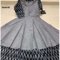 Women Solid Cotton Gown (Grey)