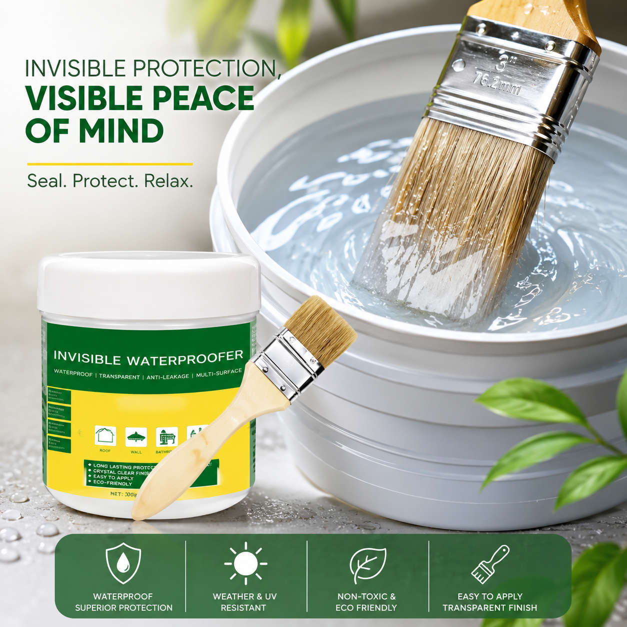 Transparent Waterproof Glue Plus Brush