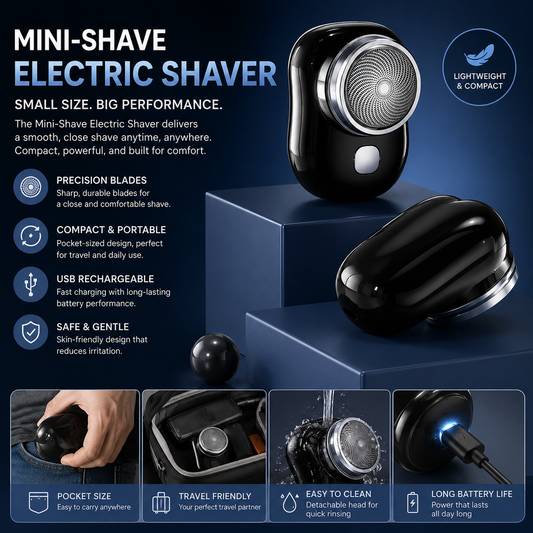 Mini-Shave Portable Electric Shaver, 2026 New Upgrade Mini Electric Razor Shavers for Men