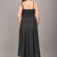 Women Maxi Black Full Length Dress