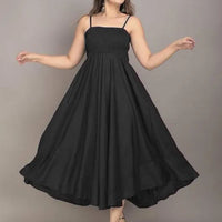 Women Maxi Black Full Length Dress