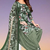 Crepe Printed Unstitched Dress Material for Women (Beige, 2 m)